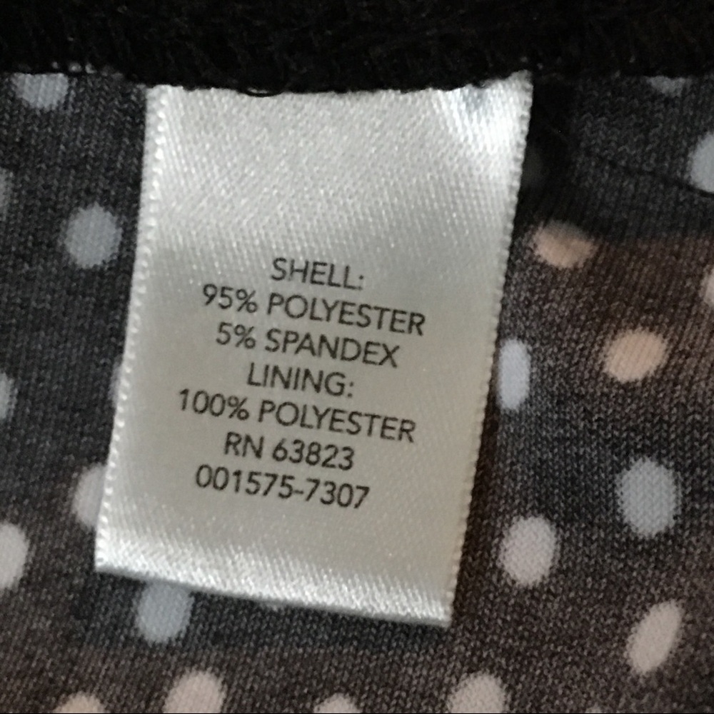 CJ Banks Polka Dot Ruffled Short Sleeve V Neck Top - Picture 6 of 6